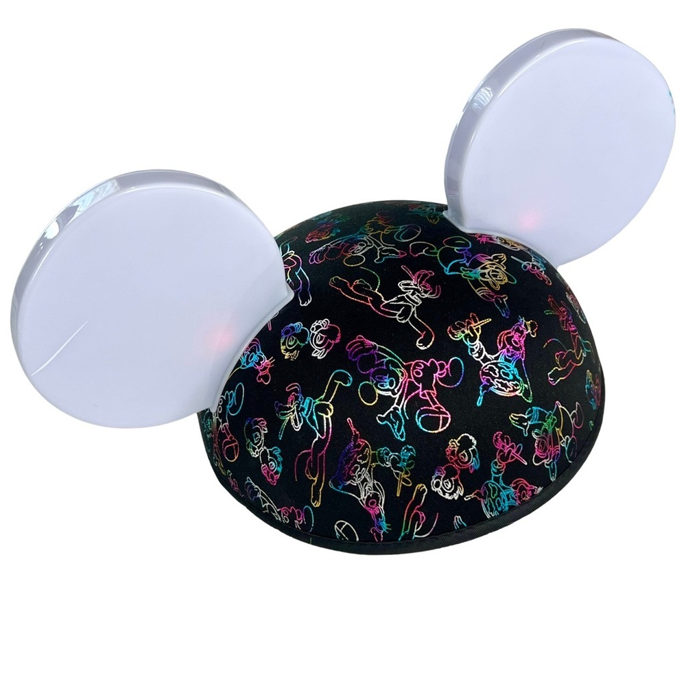 Disney Parks Flashing Light Up Mouse Ear Hat Glow with the Show Multicolor Adult